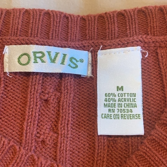 NWOT- Orvis Ombré Button Down Cable-cord Sweater Size Medium - Picture 10 of 17